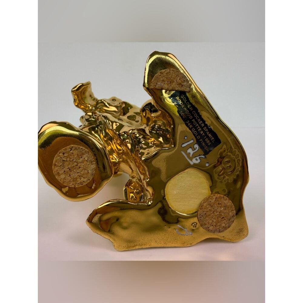 Vintage Rookwood 24K Gold Finish Cocker Spaniel Figure Paperweight 1985 Dog #126 - Picture 7 of 10